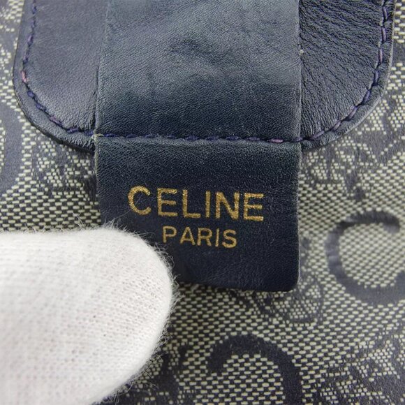 CELINE Boston bag C macadam gray gray pink PVC ?~ leather Authentic - Picture 8 of 9